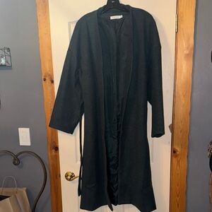JustFab Dark Teal Open-Front Trench Coat